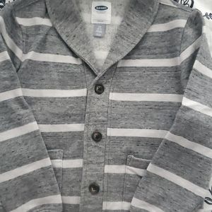 Boys striped fleece button up cardigan